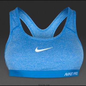 Blue Nike pro sports bra